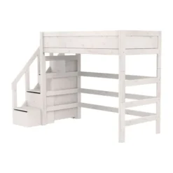 LIFETIME Kidsrooms Hoogslaper met Trapkast – 90×200 cm – Premium Rolbodem