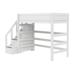 LIFETIME Kidsrooms Hoogslaper met Trapkast – 90×200 cm – Premium Rolbodem