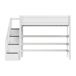 LIFETIME Kidsrooms Hoogslaper met Trapkast – 90×200 cm – Premium Rolbodem