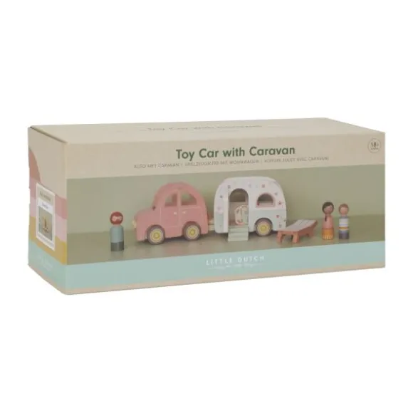 Little Dutch Houten Auto Met Caravan