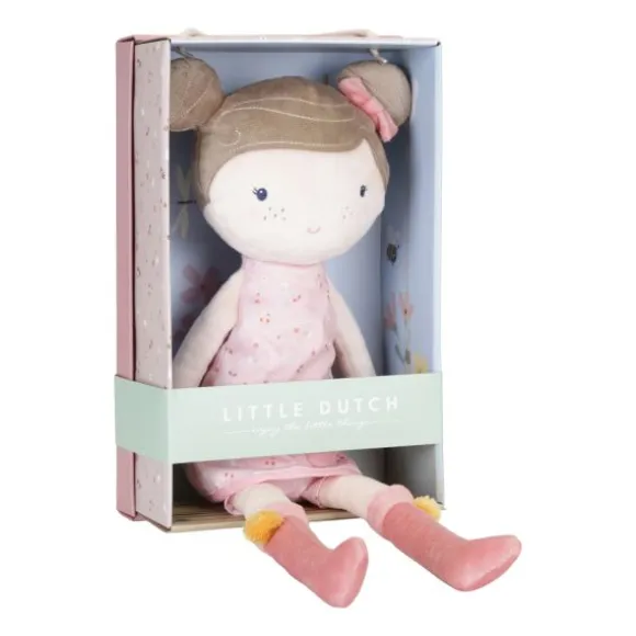 Little Dutch Little Pink Flowers Knuffelpop - Rosa - 50 cm
