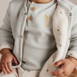 Little Dutch Newborn NOOS Little Farm - Vestje Wafel maat 56 - Soft Green