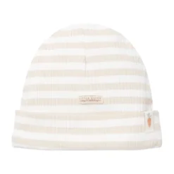 Little Dutch Stripe Babymuts - Mt. 44/56 – Zand/Wit