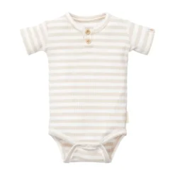 Little Dutch Stripe Romper - Korte Mouw - Mt. 62 - Sand/White