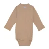 Lodger Seersucker Overslagromper - Lange Mouw - Mt. 50 - Beige