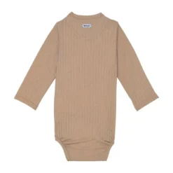 Lodger Seersucker Overslagromper - Lange Mouw - Mt. 50 - Beige