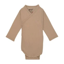 Lodger Seersucker Overslagromper - Lange Mouw - Mt. 50 - Beige