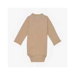 Lodger Seersucker Overslagromper - Lange Mouw - Mt. 50 - Beige