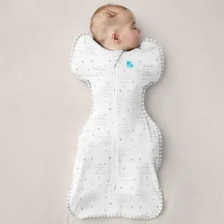 Love to Dream Inbakerslaapzak - Swaddle Up™ - 0-3 Maanden - Wit met Tekst