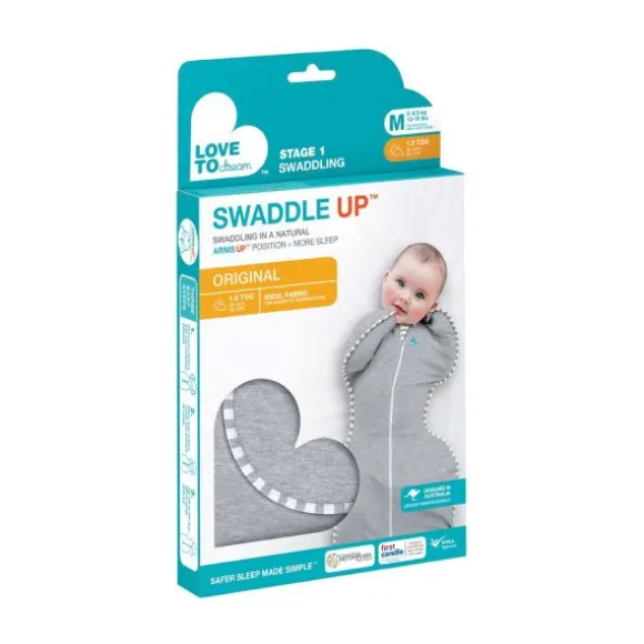 Love To Dream Swaddle Up Inbakerslaapzak - Fase 1 - 3-6 Mnd - Grijs