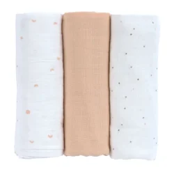 Lässig Swaddle & Burp L Multidoek - GOTS - 3pcs - 85 x 85 cm - Leave Olive