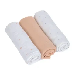 Lässig Swaddle & Burp L Multidoek - GOTS - 3pcs - 85 x 85 cm - Leave Olive