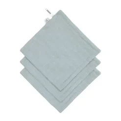 Lässig Washandjes Set - Dots Powder Blue - Badstof - 3 Stuks