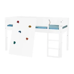 Manis-h BORR Combinatie Halfhoog Bed Met Lattenbodem En Klinwand - 90 x 160 cm