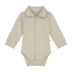 Mats & Merthe Noah Romper Met Kraag Lange Mouw light Brown 1 Mnd