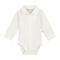 Mats & Merthe Noah Romper Met Kraag Lange Mouw Off White 1 Mnd