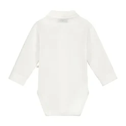 Mats & Merthe Noah Romper Met Kraag Lange Mouw Off White 1 Mnd
