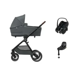 Maxi-Cosi Oxford+ Kinderwagen 4-in-1 - Twillic Graphite | Maxi-Cosi Pebble S Autostoeltje | FamilyFix S