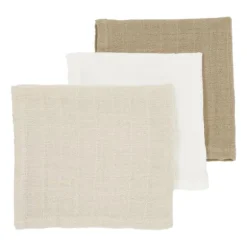 Meyco Baby Hydrofiele Monddoekjes - 3 Stuks - Offwhite/Soft Sand/Taupe