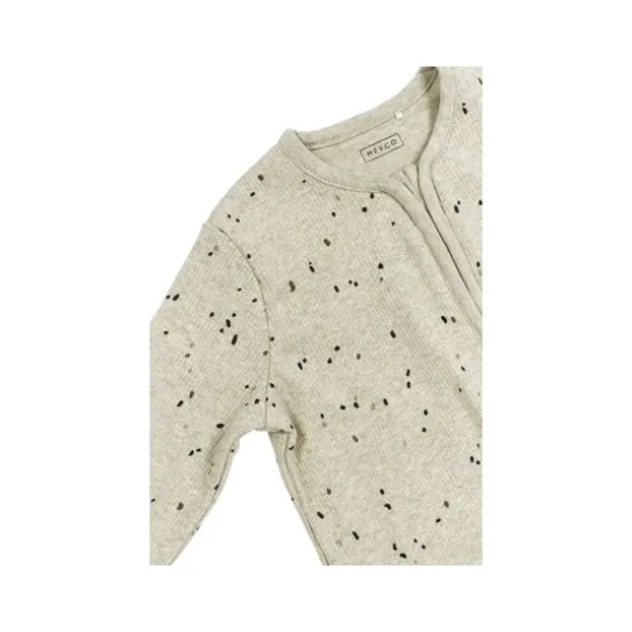 Meyco Baby Slaapzak Met Mouwen Rib Mini Spot - Sand Melange - 70 cm