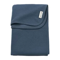 Meyco Gebreide Jacquard Flannel Deken - Pure - 100x150 cm - Pure Indigo