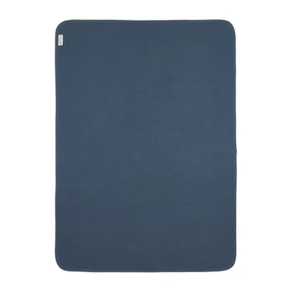 Meyco Gebreide Jacquard Flannel Deken - Pure - 100x150 cm - Pure Indigo