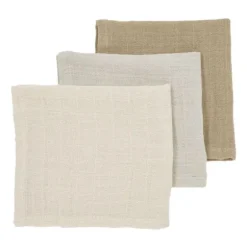 Meyco Hydrofiele Washandjes - 3 stuks - 20x17 cm - Natural / Jeans Blue / Indigo