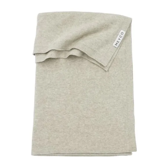 Meyco Knit Basic Ledikantdeken Sand Melange 100 x 150 cm