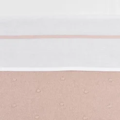 Meyco Ledikantlaken Wit Met Bies 100 x 150 cm Soft Pink