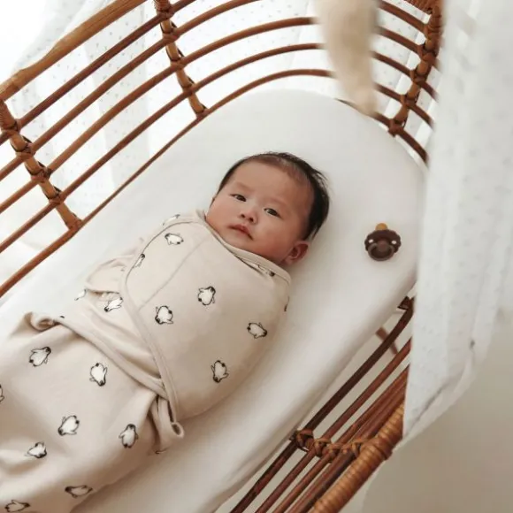 Meyco Penguin Swaddle Inbakerdoek - 0-3 Mnd - Soft Sand
