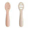 Mushie Baby Lepels 2-Pack - Cambridge Blue/Shifting Sand