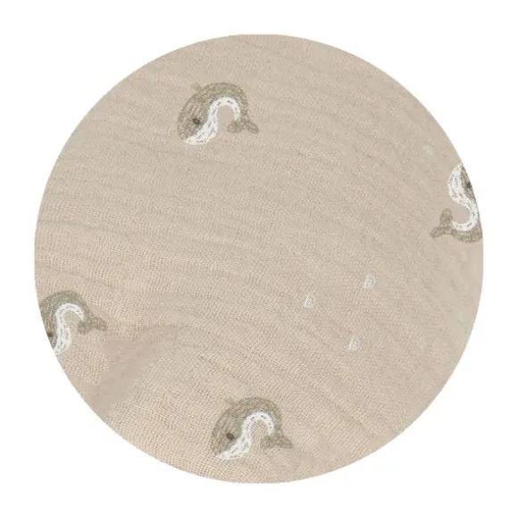 Nanami Diaper - Whale - 60 x 60 cm - Off-White/Eucalyptus