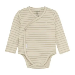 Noppies Navi Overslagromper - Stripe - Maat 44 - Offwhite