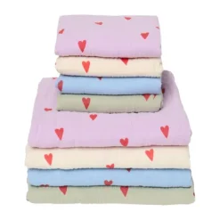 Studio Noos Swaddle - Light Blue Hearts - 70x70 cm