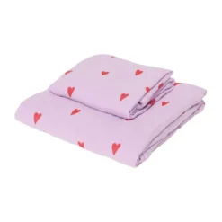 Studio Noos Swaddle - Light Blue Hearts - 70x70 cm