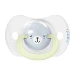 Suavinex Fopspeen - Wild & Free SX Pro - 0‑6Mnd - 2 Stuks - Silicone - Grijs Glow In The Dark