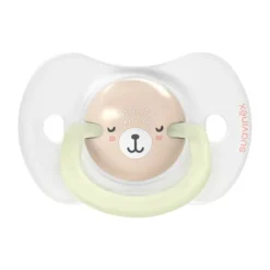 Suavinex Fopspeen - Wild & Free SX Pro - 0‑6Mnd - 2 Stuks - Silicone - Grijs Glow In The Dark