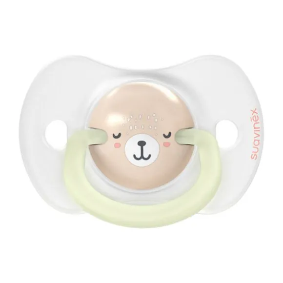 Suavinex Fopspeen - Wild & Free SX Pro - 0‑6Mnd - 2 Stuks - Silicone - Grijs Glow In The Dark