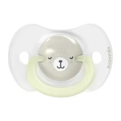 Suavinex Fopspeen - Wild & Free SX Pro - 0‑6Mnd - 2 Stuks - Silicone - Grijs Glow In The Dark