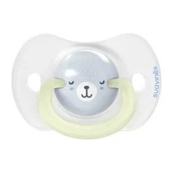 Suavinex Fopspeen - Wild & Free SX Pro - 0‑6Mnd - 2 Stuks - Silicone - Grijs Glow In The Dark