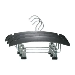TWF Kledinghanger Met Clips - 3 Stuks - Hout Wit