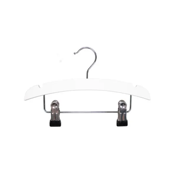 TWF Kledinghanger Met Clips - 3 Stuks - Hout Wit