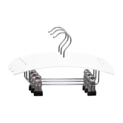 TWF Kledinghanger Met Clips - 3 Stuks - Hout Wit