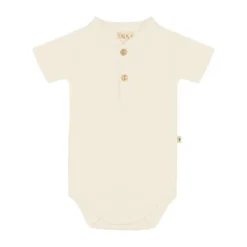 UAUA Onesie Met Knopen / Korte Mouwen - Crema - 3-6 Mnd