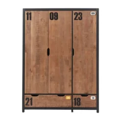 Vipack Alex Kledingkast Bruin / Zwart 3-Deurs