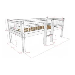 Vipack Forrest Semi - Halfhoogslaper Met Ladder 90x200 cm – Eik