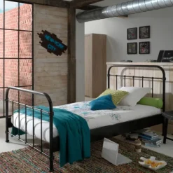 Vipack New York Bed Metaal Zwart 120 x 200 cm