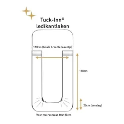 Witlof For Kids Ruffle Tuck-Inn Ledikantlaken - 60 x 120 cm - Wit
