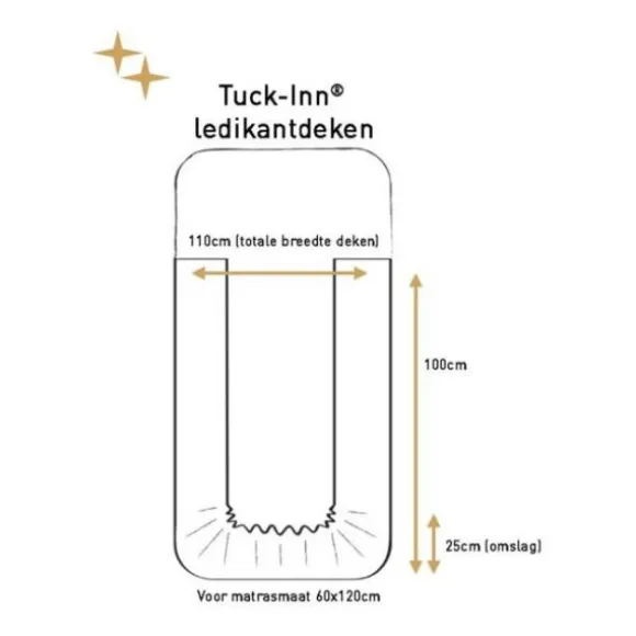 Witlof for kids Waves Tuck-Inn ledikantdeken - 60 x 120 cm - Warm Grey.