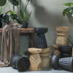Woood Bikkel Kruk - Hout – Zwart